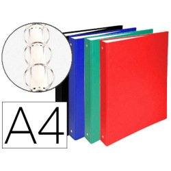 Classeur 4 anneaux cartonné Elba balacron A4 - Dos 4 cm couleurs assorties