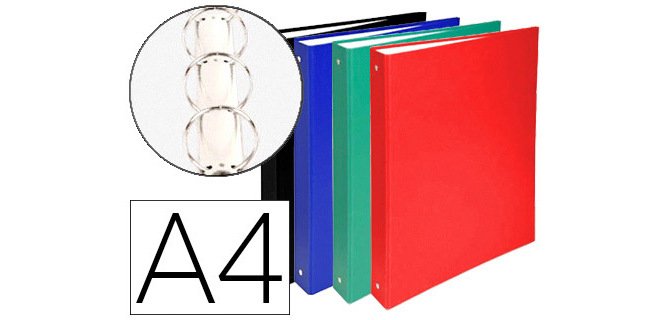 Classeur elba balacron 4 anneaux 40mm a4 210x297mm dos 40mm 225f coloris assortis