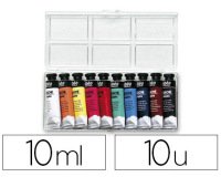 Gouache pébéo couleurs lumineuses fort pouvoir couvrant coloris assortis boîte 10 tubes 10ml