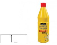 Gouache pébéo primacolor liquide inodore onctueuse application facile coloris jaune primaire flacon 1000ml