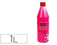 Gouache pébéo primacolor liquide inodore onctueuse application facile coloris rouge flacon 1000ml