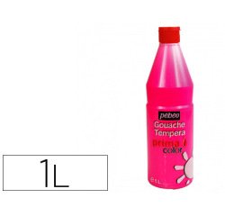 Gouache pébéo primacolor liquide inodore onctueuse application facile coloris rouge flacon 1000ml