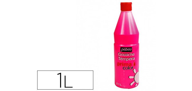 Gouache pébéo primacolor liquide inodore onctueuse application facile coloris rouge flacon 1000ml