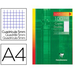 Copies doubles sous étui A4 100 pages non perforées petits carreaux