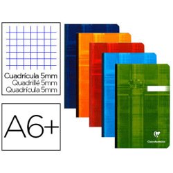 Carnet brochure dos toilé 11x17 cm 192 pages petits carreaux - Assortis