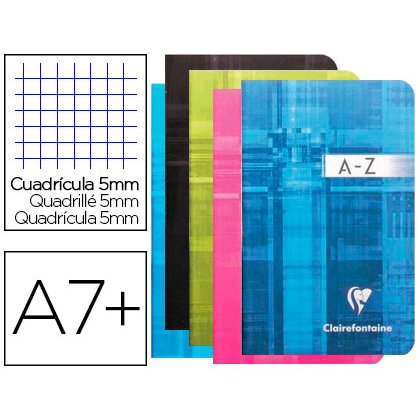 Répertoire clairefontaine piqûre papier vélin velouté couverture pelliculée lavable 90x140mm 96 pages 90g 5x5mm