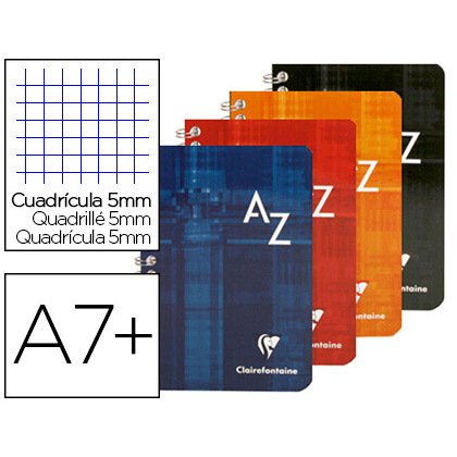 Répertoire reliure intégrale 7,5x12cm 100 pages petits carreaux - Assortis