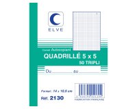 Manifold autocopiant elve 105x148mm quadrillé 5x5 foliotage 50 triplis