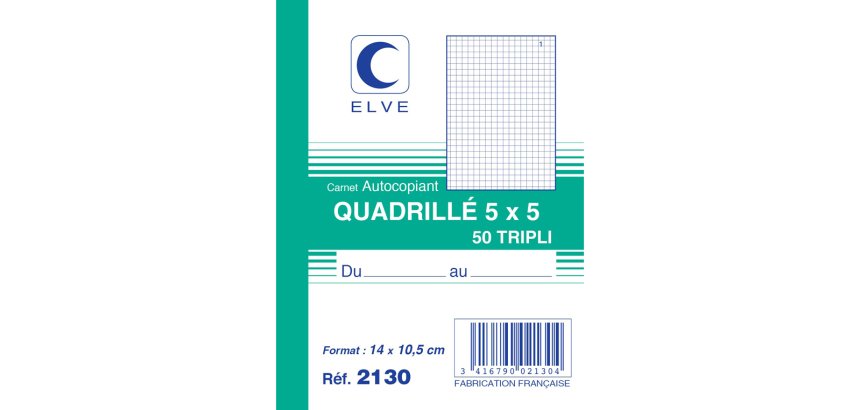 Manifold quadrillé (5/5), 140 x 105 mm, tripli