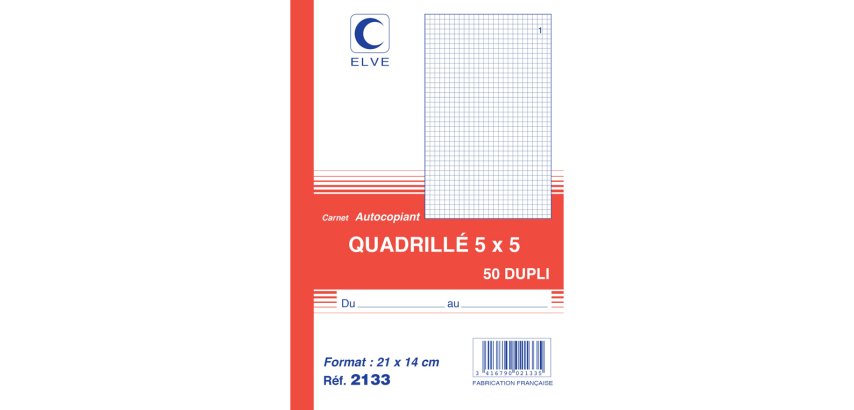 Manifold Elve - 50 pages 14 x 21 cm Autocopiant 2 exemplaires