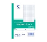 Manifold autocopiant elve 140x210mm quadrillé 5x5 foliotage 50 triplis