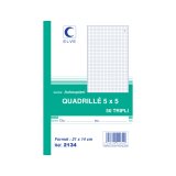 Manifold autocopiant elve 140x210mm quadrillé 5x5 foliotage 50 triplis