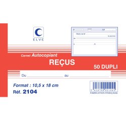 Manifold elve autocopiant 180x105mm foliotage 50 duplis reçus