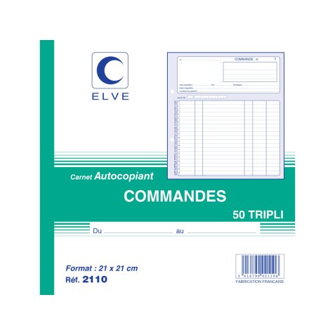 Manifold Elve Autocopiant 21 x 21 cm - 50 pages - 3 exemplaires