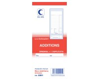 Bloc addition elve papier autocopiant 102x235mm 50 duplis sans numéro