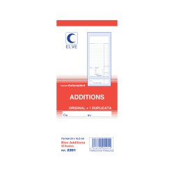 Manifold 'Additions', 235 x 102 mm, dupli, sans numéro