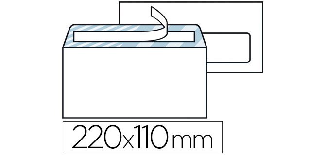 Enveloppe économique dl 110x220mm 80g adhésive fenêtre 35x100mm coloris blanc boîte 500 unités