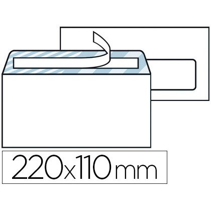 Enveloppe économique dl 110x220mm 80g adhésive fenêtre 35x100mm coloris blanc boîte 500 unités
