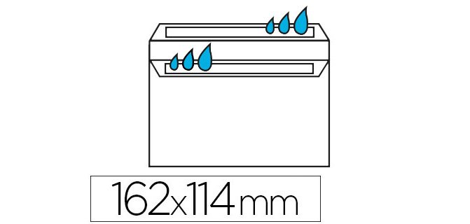 Enveloppe économique c6 114x162mm 80g autocollante coloris blanc boîte 500 unités