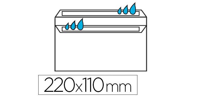 Enveloppe économique dl 110x220mm 80g autocollante coloris blanc boîte 500 unités
