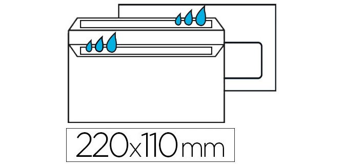 Enveloppe économique dl 110x220mm 80g autocollante fenêtre 35x100mm coloris blanc boîte 500 unités