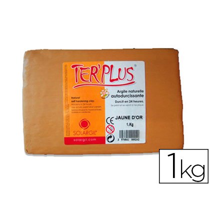 Argile autodurcissante solargil durci'dur coloris jaune or pain 1kg