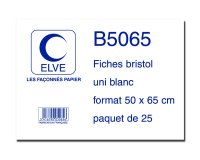 Feuille bristol elve 50x65cm 190g uni blanc