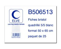 Fiches bristol quadrillées 5/5, 500 x 650 mm, 25 fiches