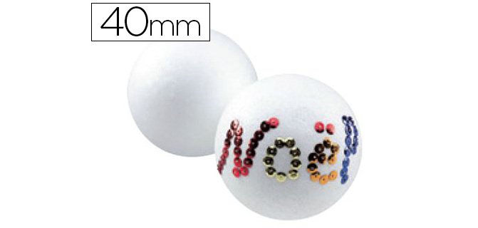 Boule styropor à décorer diamètre 40mm