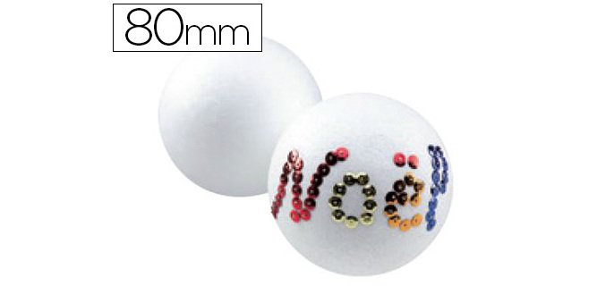 Boule styropor à décorer diamètre 80mm