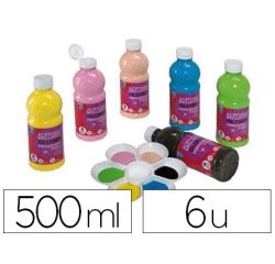 Peinture acrylique lefranc bourgeois glossy fluide brillante indélébile multi-supports assortiment 6 flacons 500ml