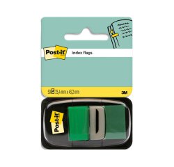 Marque-pages post-it standard index 25x44mm 50f coloris vert