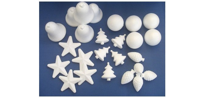 Forme noël à décorer styropor assortiment 25 unités
