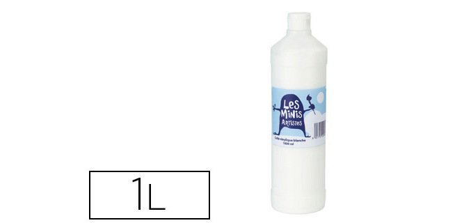 Colle vinylique les minis artistes usage scolaire idéale travaux manuels papier carton bois métaux bidon 1l