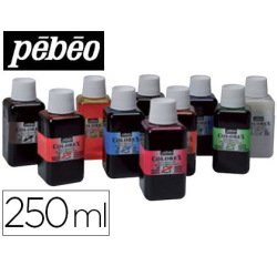 Encre pébéo colorex forte concentration vivacité coloris assortis boîte 10 flacons 250ml