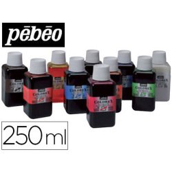 Encre pébéo colorex forte concentration vivacité coloris assortis boîte 10 flacons 250ml