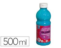 Peinture acrylique lefranc bourgeois glossy fluide brillante indélébile multi-supports turquoise flacon 500ml