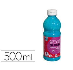 Peinture acrylique lefranc bourgeois glossy fluide brillante indélébile multi-supports turquoise flacon 500ml
