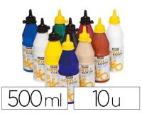 Peinture acrylique pebeo acrylcolor indélébile couvrante brillante tous supports assortimeent 10 flacons 500ml