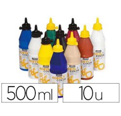 Peinture acrylique pebeo acrylcolor indélébile couvrante brillante tous supports assortimeent 10 flacons 500ml