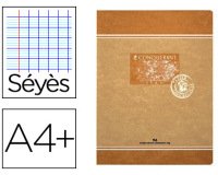 Cahier piqué conquérant sept papier recyclé encre offset base végétale a4+ 24x32cm 96 pages 70g séyès