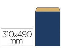 Pochette kraft vergé 60g 310x80x490mm coloris bleu