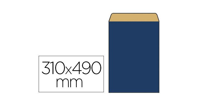 Pochette kraft vergé 60g 310x80x490mm coloris bleu