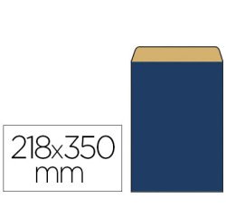 Pochette kraft vergé 60g 180x60x350mm coloris bleu