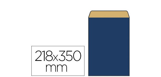 Pochette kraft vergé 60g 180x60x350mm coloris bleu