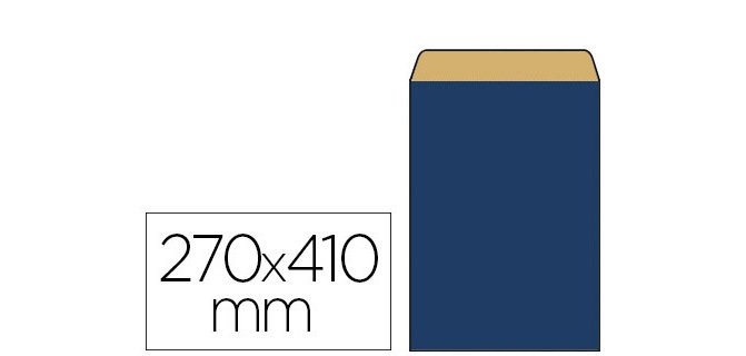 Pochette kraft vergé 60g 240x90x410mm coloris bleu