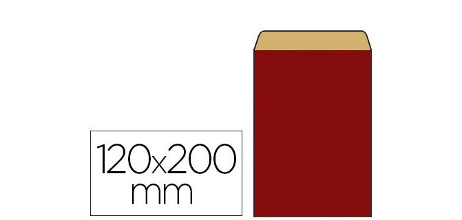 Pochette kraft vergé 60g 120x45x200mm coloris rouge