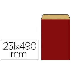 Pochette kraft vergé 60g 310x80x490mm coloris rouge