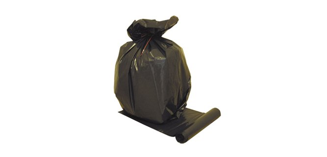 Sac poubelle polyethylene basse densite standard 160l 52microns coloris noir rouleau  20 unites