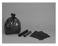 Sac poubelle polyethylene basse densite renforce 100l 50microns coloris noir rouleau  25 unites